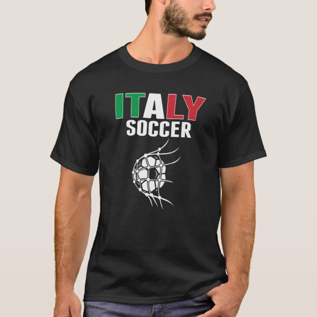 Italien Fußball im Netz Ziel Italienischer Fußball T-Shirt (Vorderseite)