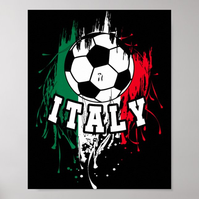 Italien Fußball Italienischer Fußball Italien T-Sh Poster (Vorne)