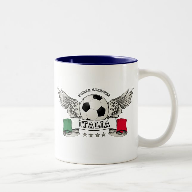 Italien-Fußball-nationales Team-Anhänger-Tasse Zweifarbige Tasse (Rechts)