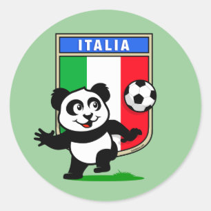 Italien-Fußball-Panda Runder Aufkleber