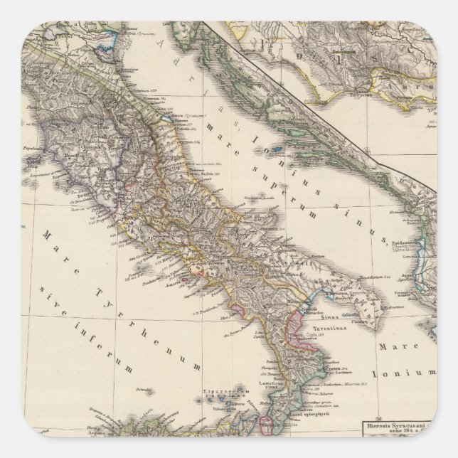 Italien, Gallia cisalpina, Sizilien, Sardinien Quadratischer Aufkleber (Vorderseite)