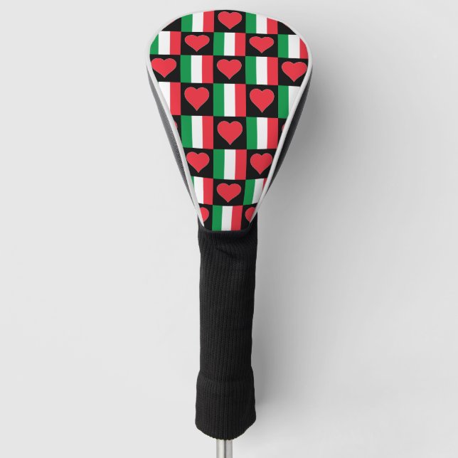 Italien Golf Lover Herzstück Muster Italienische F Headcover (Vorderseite)