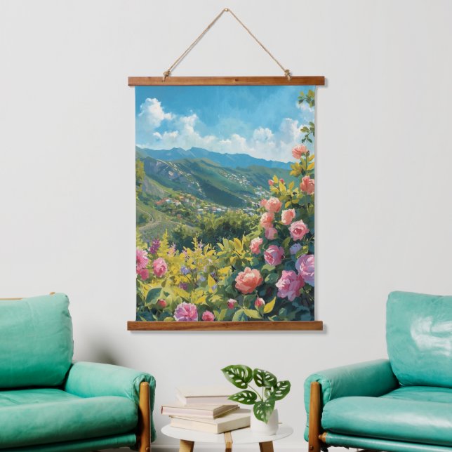 Italien Hanglage Wandteppich Mit Holzrahmen (Wohnzimmer)