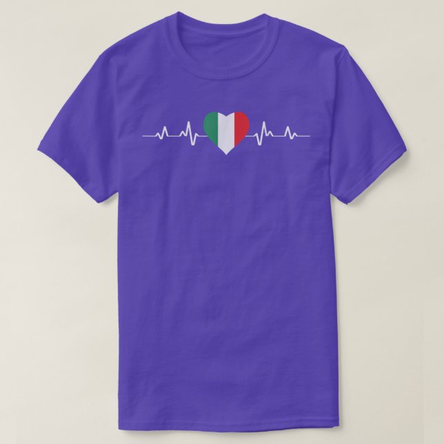 Italien Herz Ekg Italienische Flagge T-Shirt (Design vorne)
