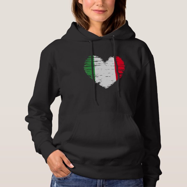 Italien Herz Italienische Flagge Italienischer Pri Hoodie (Vorderseite)