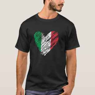 Italien Herz Italienische Flagge Patriotische Männ T-Shirt