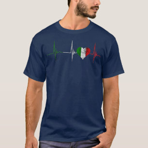 Italien Herz Italienisches Herzschlagen EKG Pulse  T-Shirt