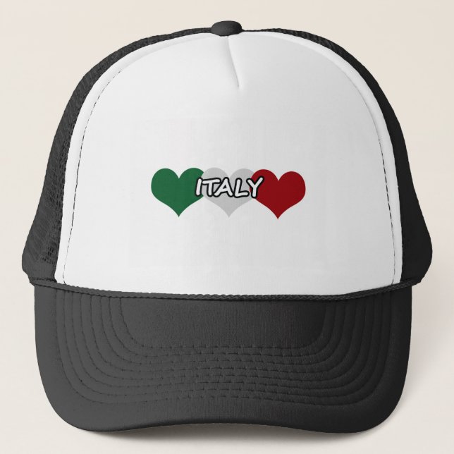 Italien-Herz Truckerkappe (Vorderseite)