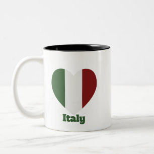 Italien Herzenflagge Zweifarbige Tasse