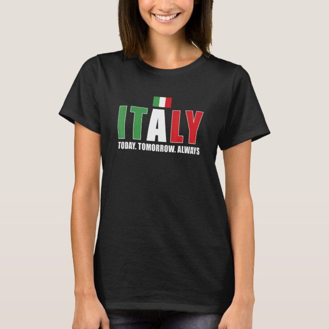 Italien heute Morgen immer Italien Rugby T-Shirt (Vorderseite)
