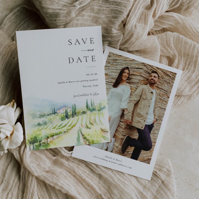Italien Hochzeit in Urlaubsort Save the Date Einladung (Von Creator hochgeladen)