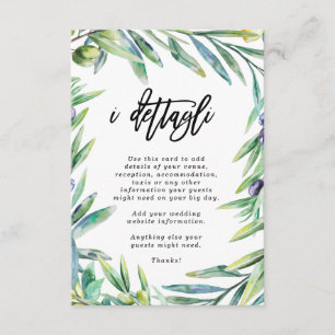 Italien Hochzeitsinformationen Florenz Begleitkarte