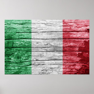 Italien Holzflagge Poster