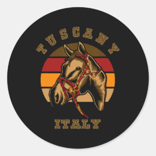 Italien Horseck Riding Pferd Retro Art Toskana Equ Runder Aufkleber