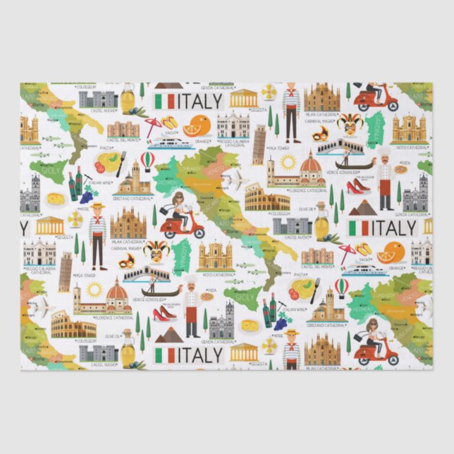 Italien Icons Design Seidenpapier (Vorderseite)
