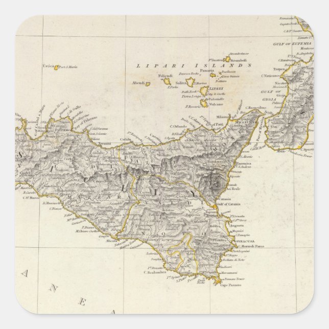 Italien III Quadratischer Aufkleber (Vorderseite)