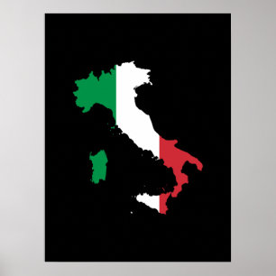Italien in Flaggenfarben Poster