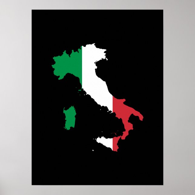 Italien in Flaggenfarben Poster (Vorne)