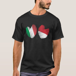 Italien Indonesien Herzstück Italienische Flagge I T-Shirt