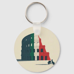 Italien-inspirierter Colosseum-Kreis-Anhänger Schlüsselanhänger