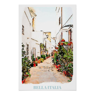 ** Italien Italia AP12 Street Pflanze Lines Poster