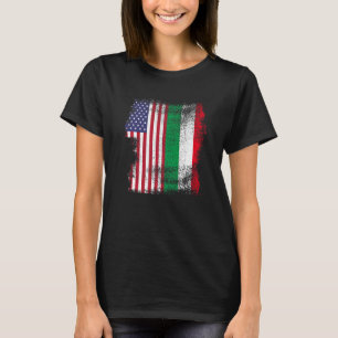 Italien Italia italienisch amerikanische Flagge St T-Shirt