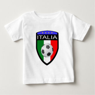 Italien-/Italien-Flaggen-Flecken - mit Fußball Baby T-shirt