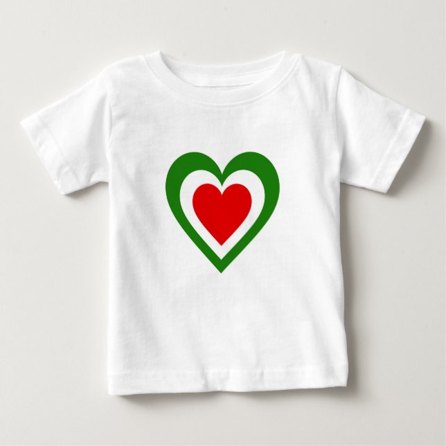 Italien/Italien unter der Flagge inspiriert Herzen Baby T-shirt (Vorderseite)