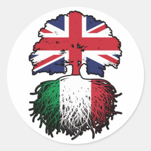 Italien Italien Vereinigtes Königreich Großbritann Runder Aufkleber