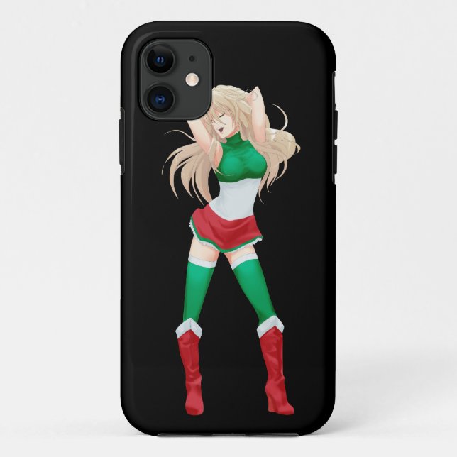 Italien-Italiener Manga Flaggenmädchen Case-Mate iPhone Hülle (Rückseite)