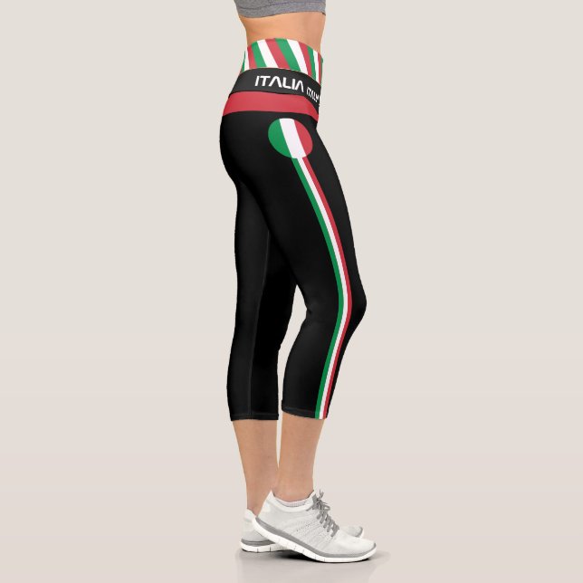 Italien & Italienische Fahne Mode, Fitness, Sport  Capri Leggings (Rechts)
