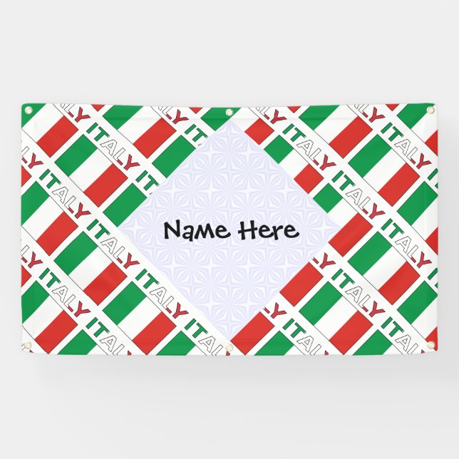 Italien - Italienische Flagge geteerte Schwarze Pe Banner (Horizontal)