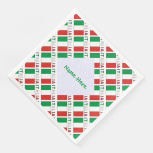 Italien Italienische Flagge Grün Gefliest Personal Serviette