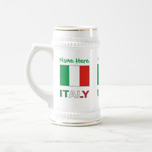 Italien Italienische Flagge Grün Personalisierung  Bierglas