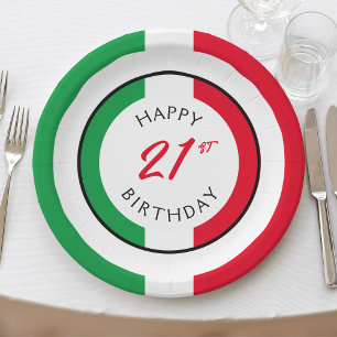 Italien Italienische Flagge Happy Birthday Pappteller