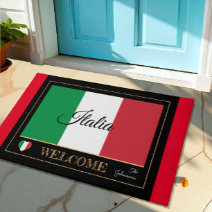Italien - Italienische Flagge - Haus mat/sport Wil Fußmatte