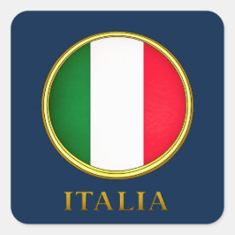 Italien - Italienische Flagge Quadratischer Aufkleber