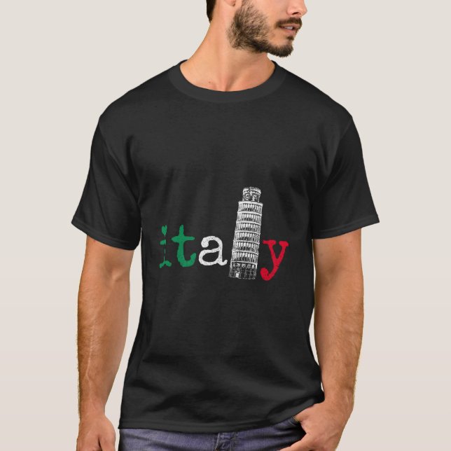 Italien: Italienische Flagge - Stolperturm von P T-Shirt (Vorderseite)