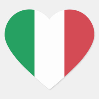 Italien/Italienische Herzenflagge Herz-Aufkleber