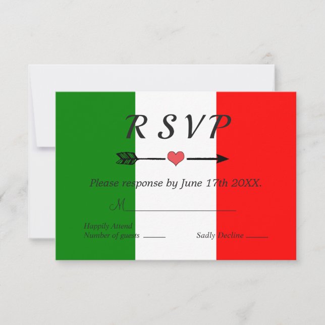Italien Italienische Hochzeit RSVP Karte (Vorderseite)