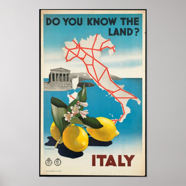 Italien - Italienische Jahrgangsreise Poster (Vorne)