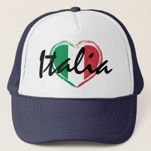 Italien Italienische Liebe Herzflagge Trucker Hat Truckerkappe