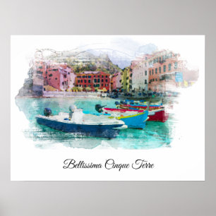 ** Italien Italienische Sprache Art Cinque Terra A Poster