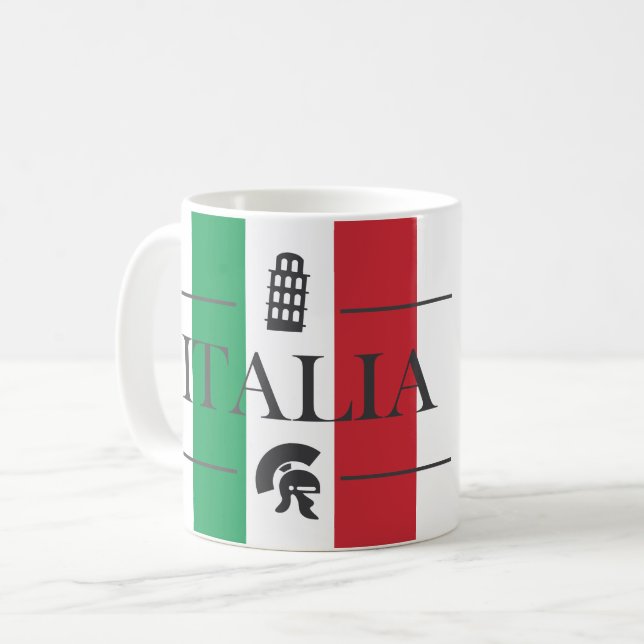 Italien - Italienische Symbole Kaffeetasse (Vorderseite Links)