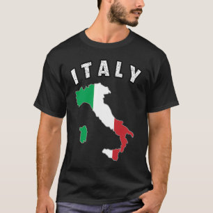 Italien Italy Flagge Souvenir Italienische Karte V T-Shirt
