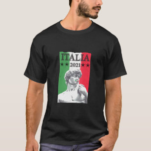 Italien Jersey Flag David Statue Soccer Footb T-Shirt