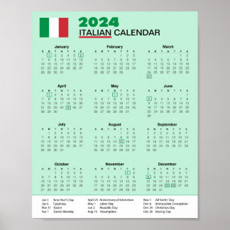 Italien Kalender 2024 Scarica Kalender herunterlad Poster