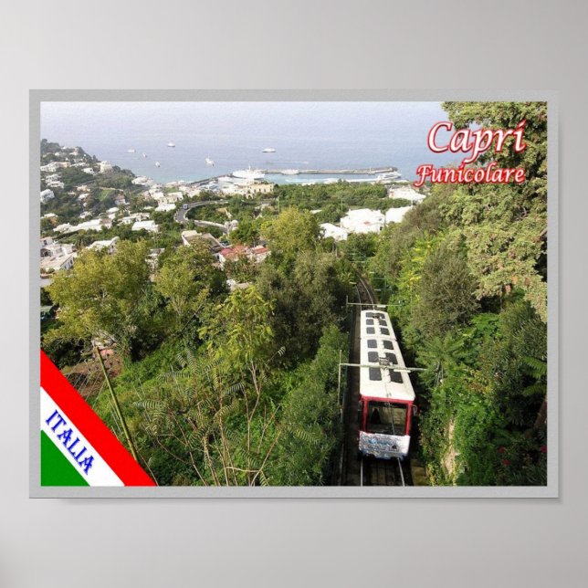 Italien - Kampanien - Capri - die Funicular - Poster (Vorne)