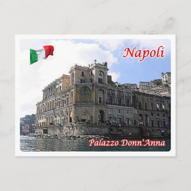 Italien - Kampanien - Neapel - Palazzo Donn'Anna - Postkarte (Vorderseite)