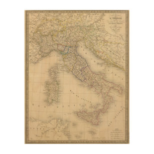 Italien-Karte Holzleinwand